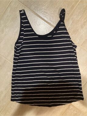 George Navy and White Striped Tank Top